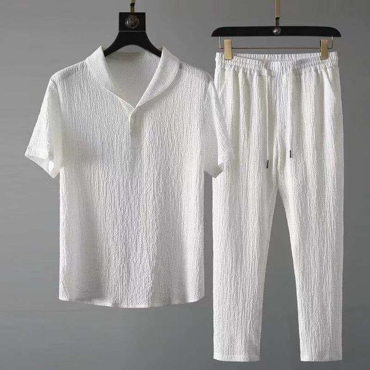 Summer Linen Set for Men - Arion-White-S-Nora Luxe