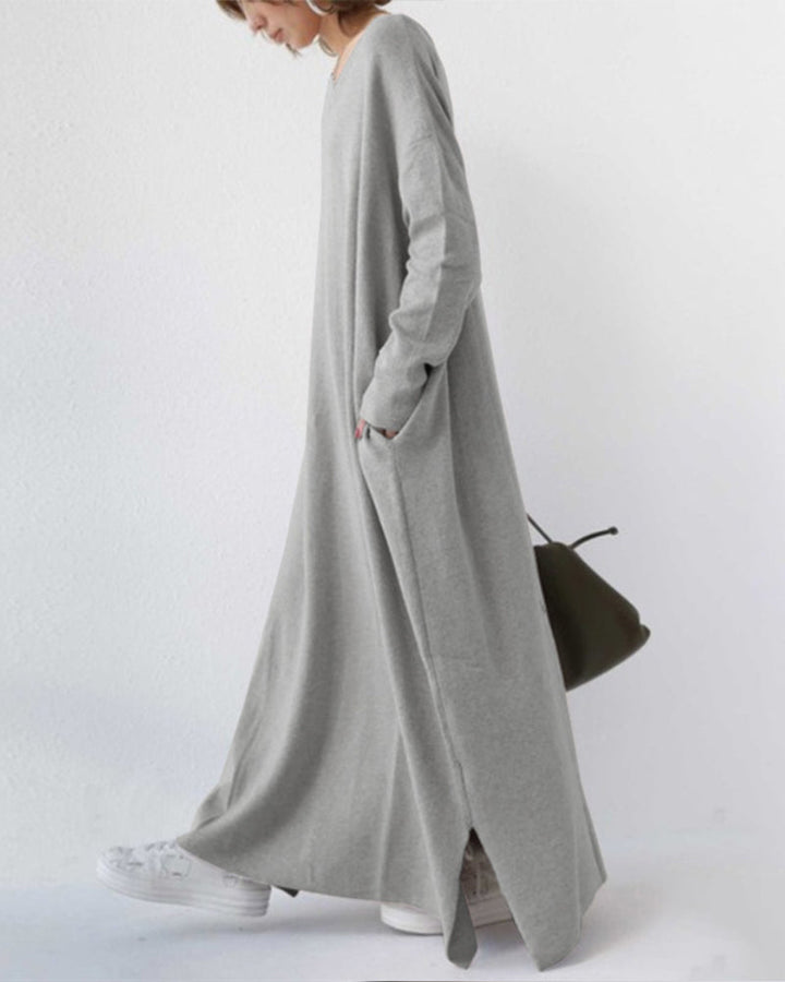 Summer Maxi Dress in Cotton-Linen Blend – Sorella-Grey-S-The Livary