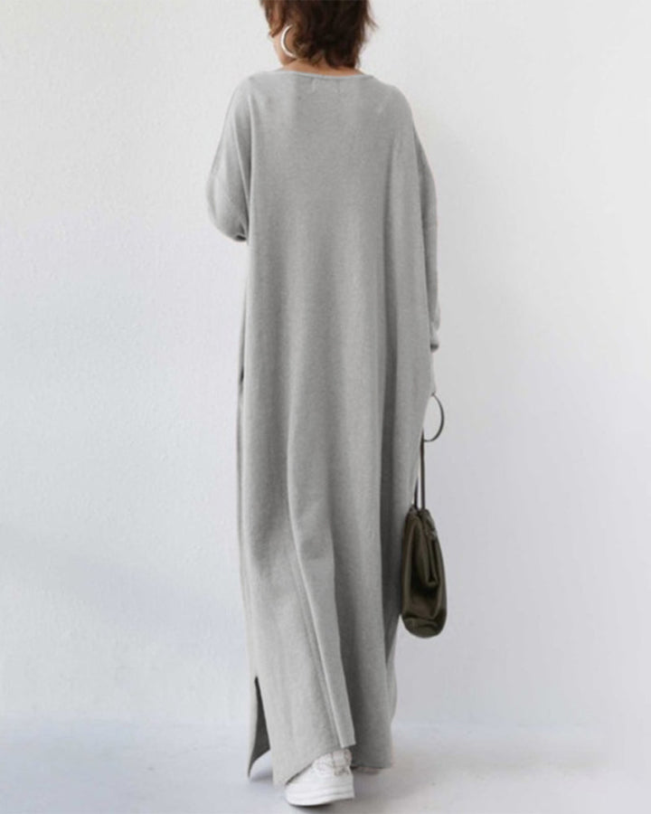 Summer Maxi Dress in Cotton-Linen Blend – Sorella-Grey-S-The Livary