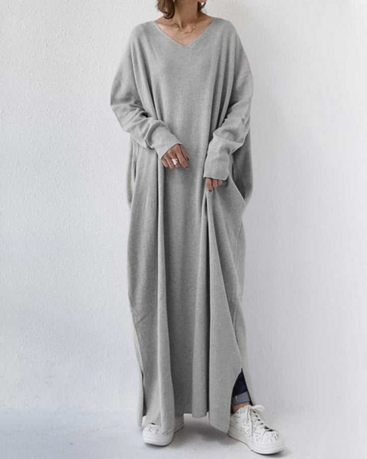 Summer Maxi Dress in Cotton-Linen Blend – Sorella-Grey-S-The Livary