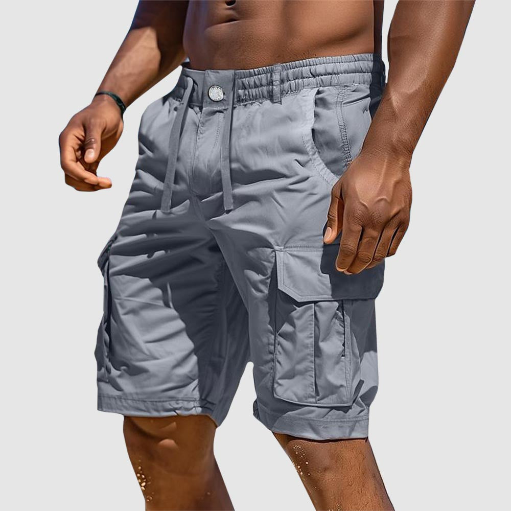 Summer Men's Cargo Shorts in Cotton Blend – Rafael-Gray-S-State of Style