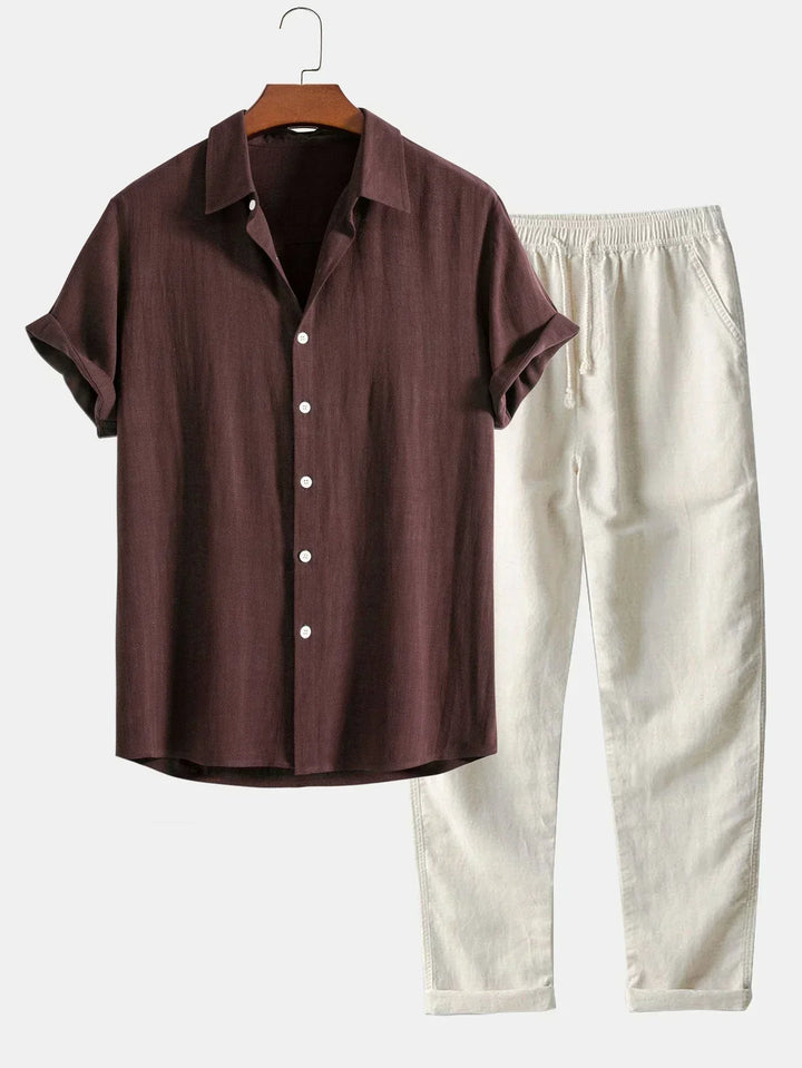 Summer Men's Outfit - Ethan-Coffee brown-S-Nora Luxe