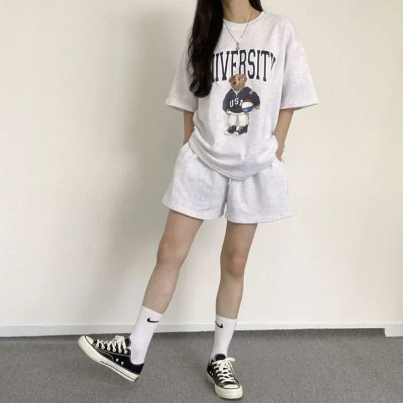 Summer Short Set for Women – Leni-Light gray-S-Nora Luxe