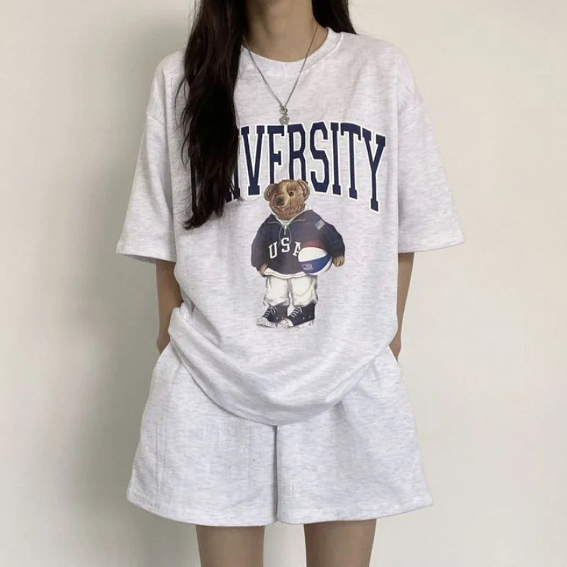 Summer Short Set for Women – Leni-Light gray-S-Nora Luxe