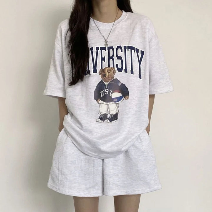 Summer Short Set for Women – Leni-Light gray-S-Nora Luxe