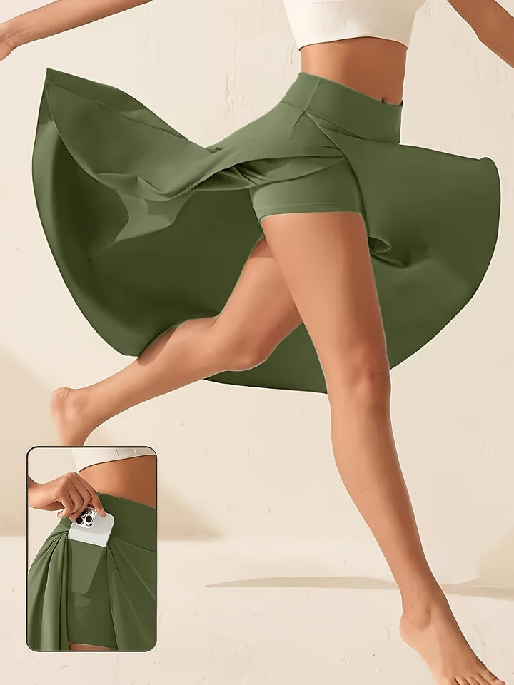 Summer Trousers Skirt with Pockets – Soraya-Green-S-State of Style