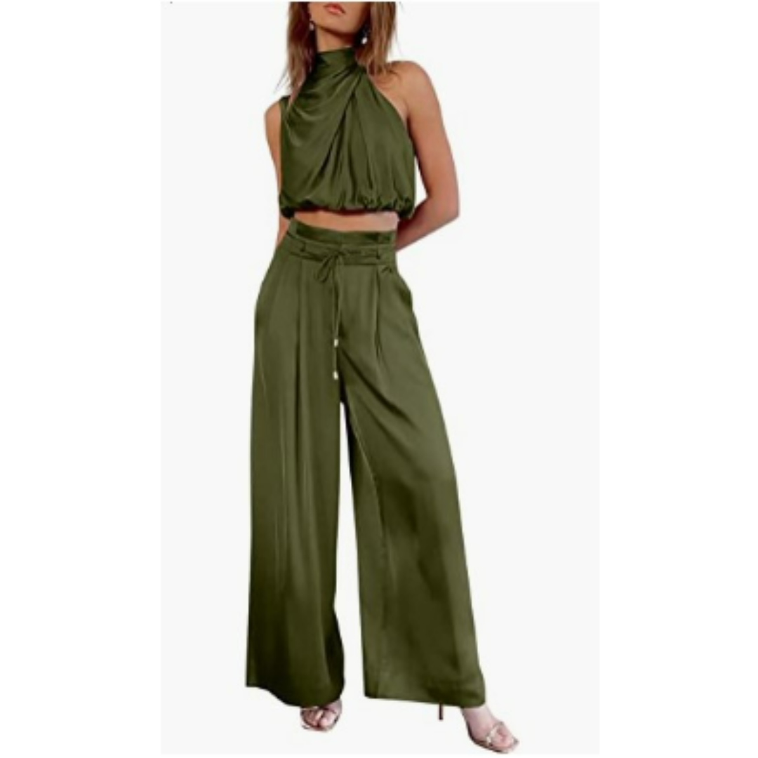 Summer Women's Jumpsuit with Loose Fit – Salena-Olive green-XS-State of Style
