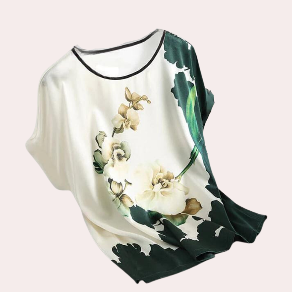 Summer Women's T-shirt with Floral Print – Rivka-Green-M-State of Style