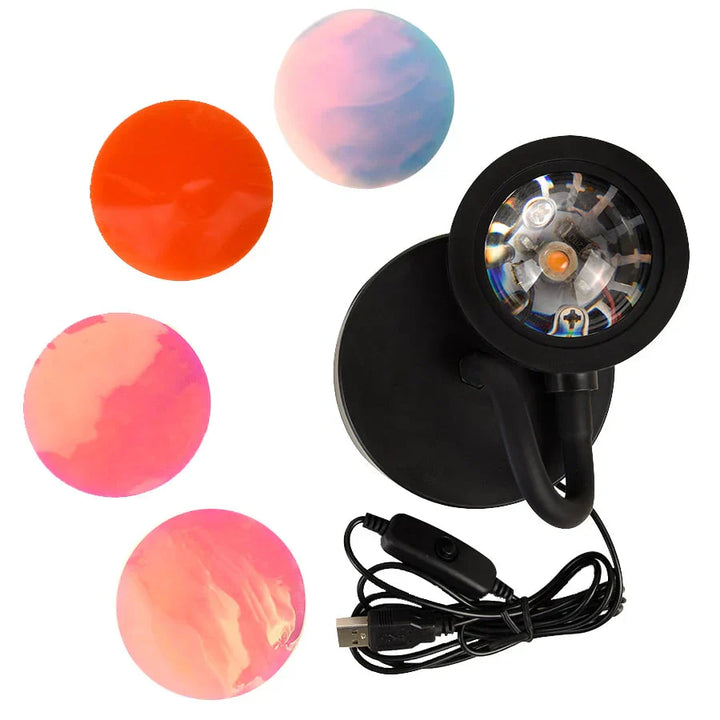 Sunset Lamp with 4 Colors - GlowSphere-Rainbow-Nora Luxe