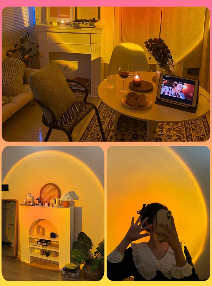 Sunset Lamp with 4 Colors - GlowSphere-Rainbow-Nora Luxe