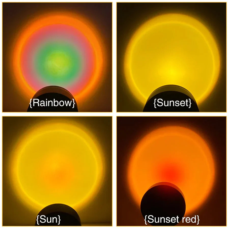 Sunset Lamp with 4 Colors - GlowSphere-Rainbow-Nora Luxe