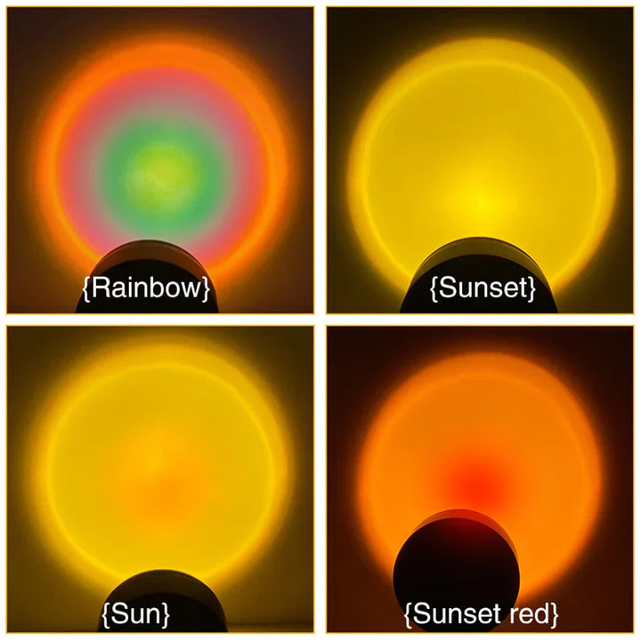 Sunset Lamp with 4 Colors - GlowSphere-Rainbow-Nora Luxe
