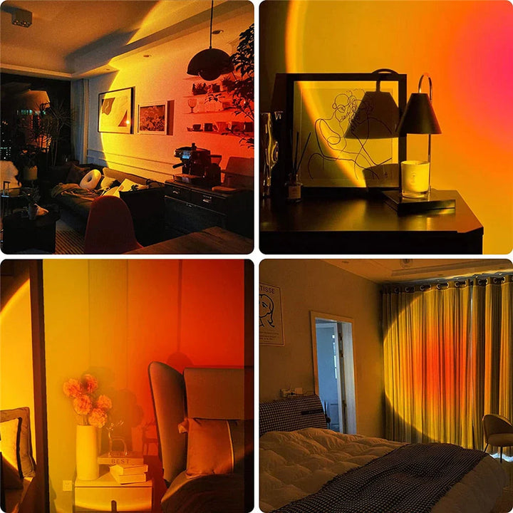 Sunset Lamp with 4 Colors - GlowSphere-Rainbow-Nora Luxe