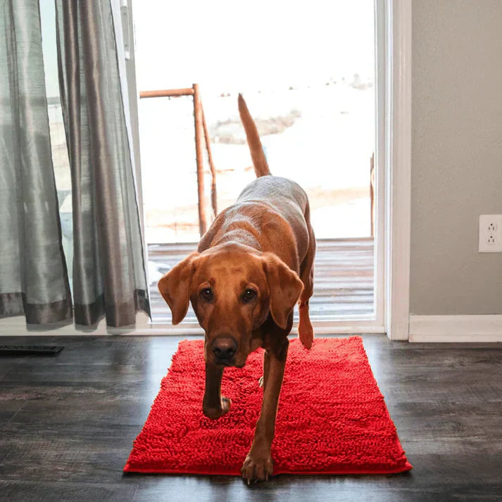 Super Absorbent Dog Mat – PawMat-Red-15.8×23.6in-Nora Luxe