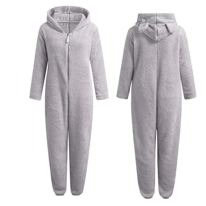 Super Soft Fleece Onesie with Bear Ears - BearHug-Pink-S-Nora Luxe