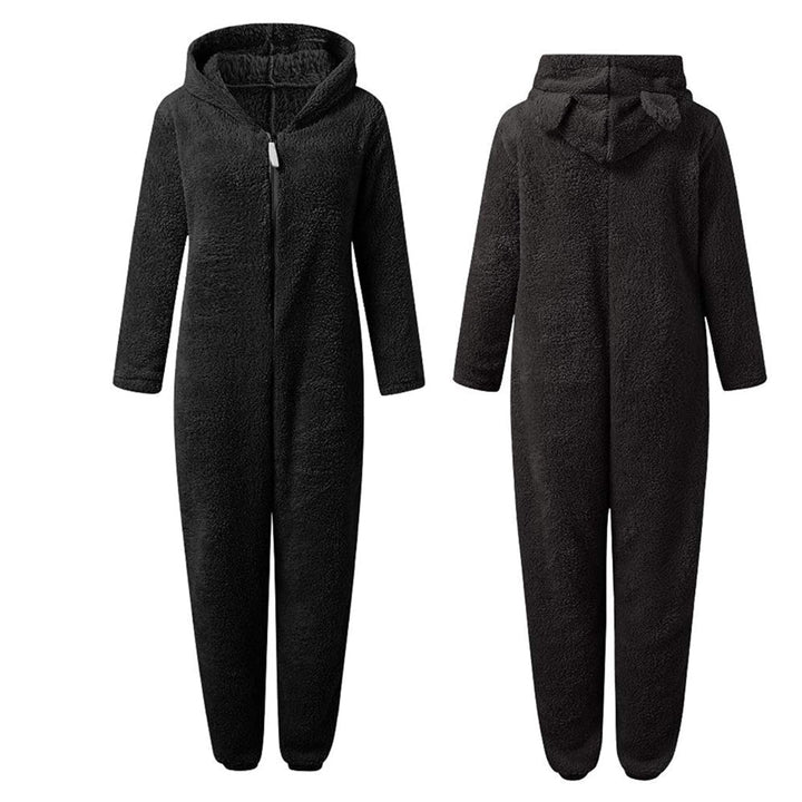 Super Soft Fleece Onesie with Bear Ears - BearHug-Pink-S-Nora Luxe