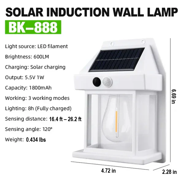 Sustainable Solar Wall Lamp - Solaris-White-Nora Luxe