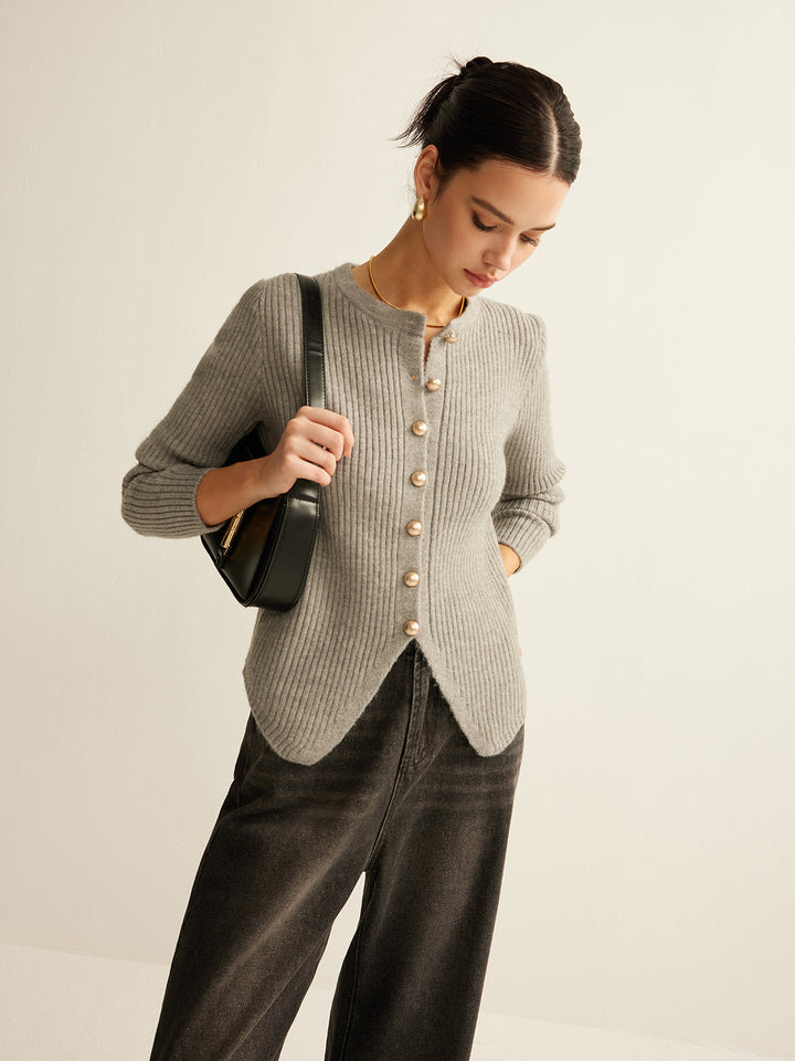 Sweater with Buttons for Women - Elise-Gray-XS-Nora Luxe