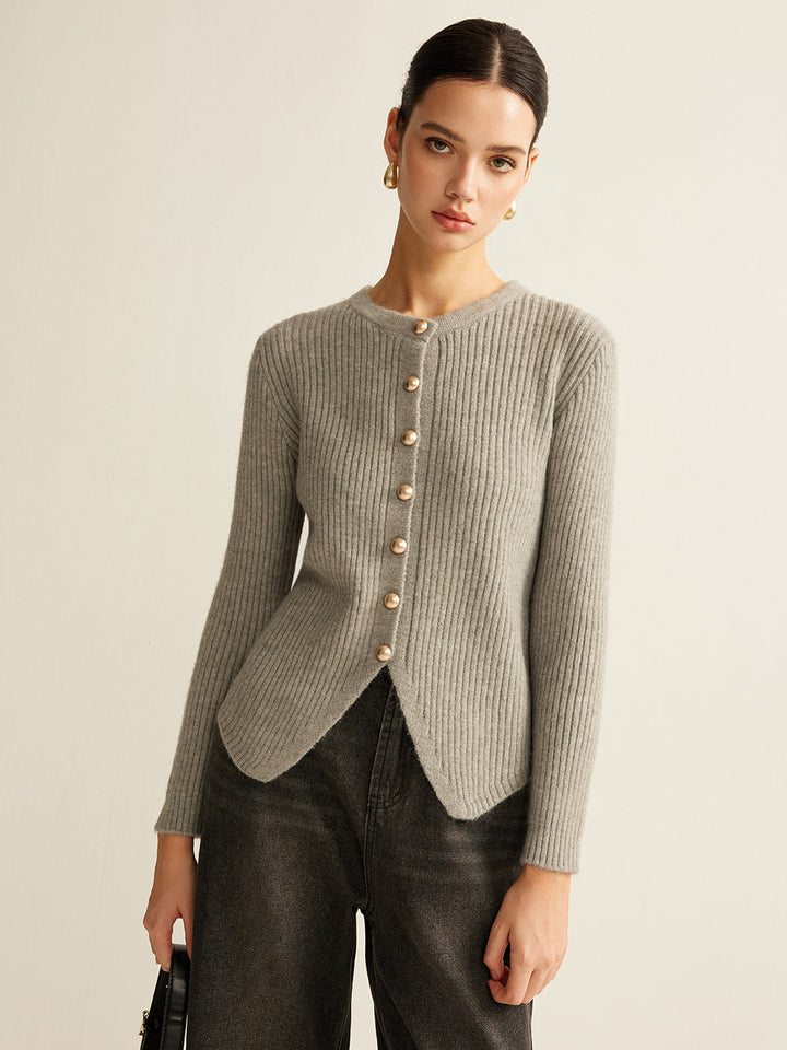 Sweater with Buttons for Women - Elise-Gray-XS-Nora Luxe