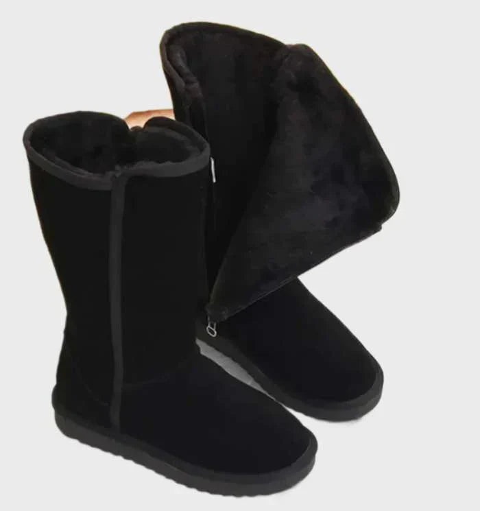 Sweden Sheepskin Ladies Boots - Sofia-Black-4.0-Nora Luxe