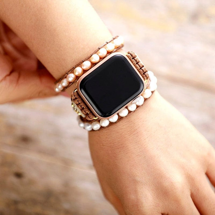 Sweetwater Pearl Apple Watch Wrap Band - Elvianne-50cm-Nora Luxe