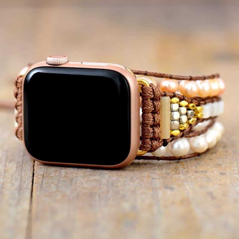 Sweetwater Pearl Apple Watch Wrap Band - Elvianne-50cm-Nora Luxe