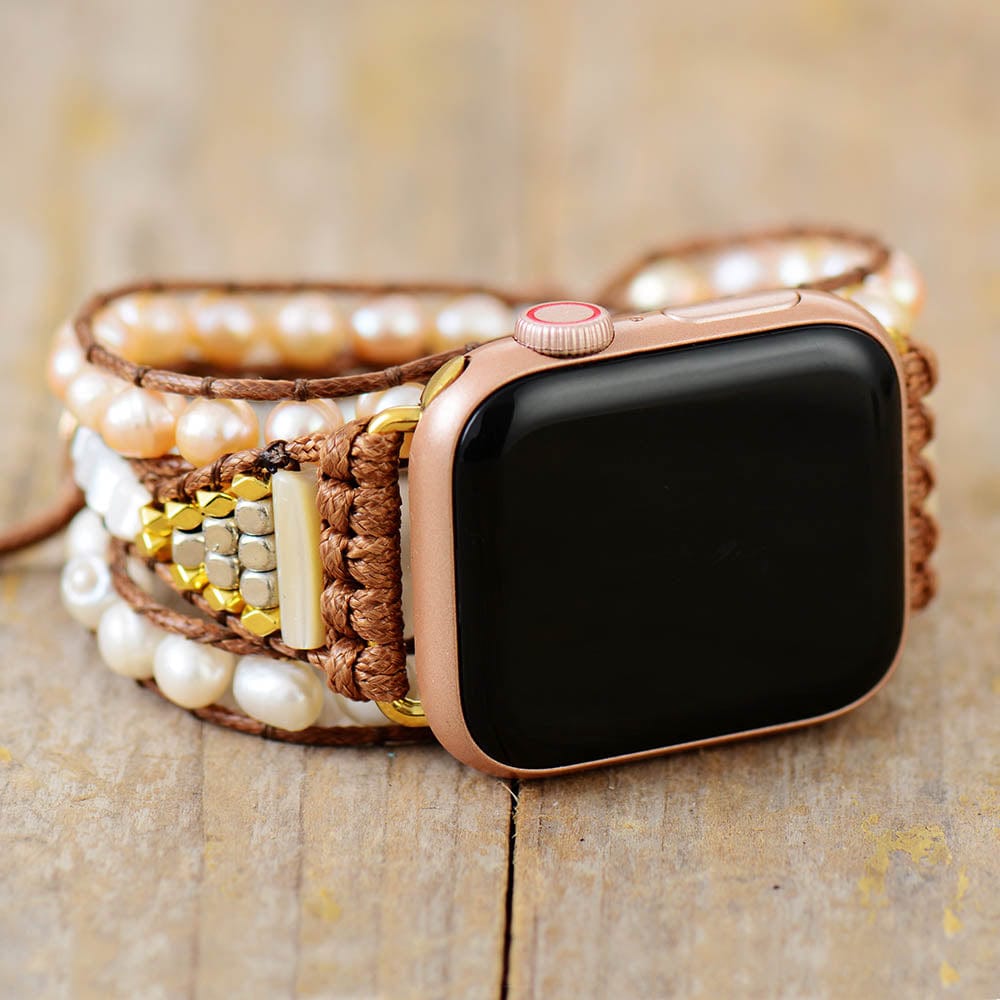 Sweetwater Pearl Apple Watch Wrap Band - Elvianne-50cm-Nora Luxe