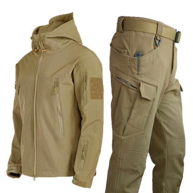 Tactical Men's Outdoor Clothing - ValorTrek-Khaki-Jacket + Trousers-S-Nora Luxe