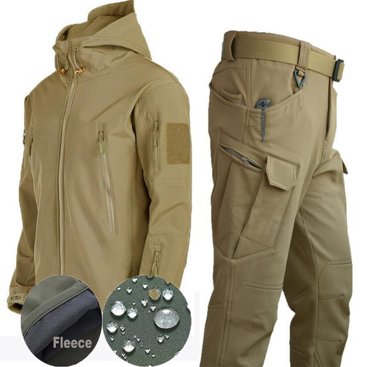 Tactical Men's Outdoor Clothing - ValorTrek-Khaki-Thermal Jacket-S-Nora Luxe