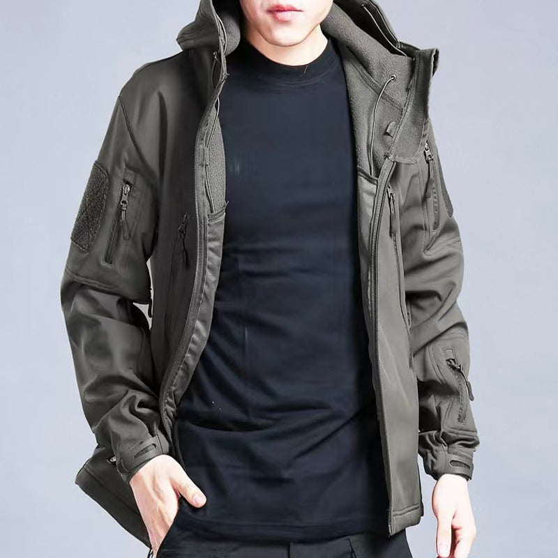Tactical Men's Outdoor Clothing - ValorTrek-Khaki-Thermal Jacket-S-Nora Luxe