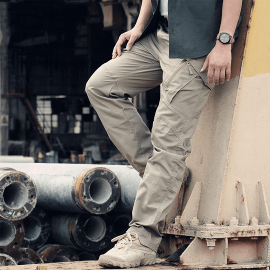 Tactical Outdoor Cargo Trousers | Nova Stretch Cargo Trousers for Men-Khaki-S-Nora Luxe