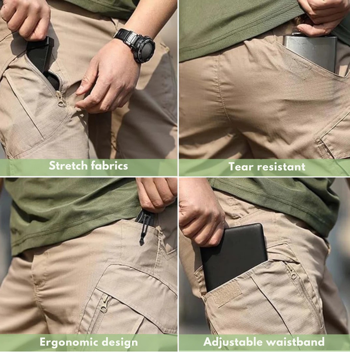 Tactical Outdoor Men's Cargo Trousers - Marcus-Khaki-S-Nora Luxe