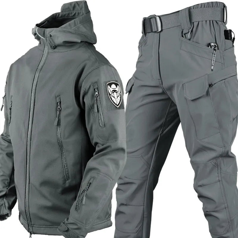 Tactical Wind and Waterproof Outdoor Set for Men - Logan-Gray-S-Nora Luxe