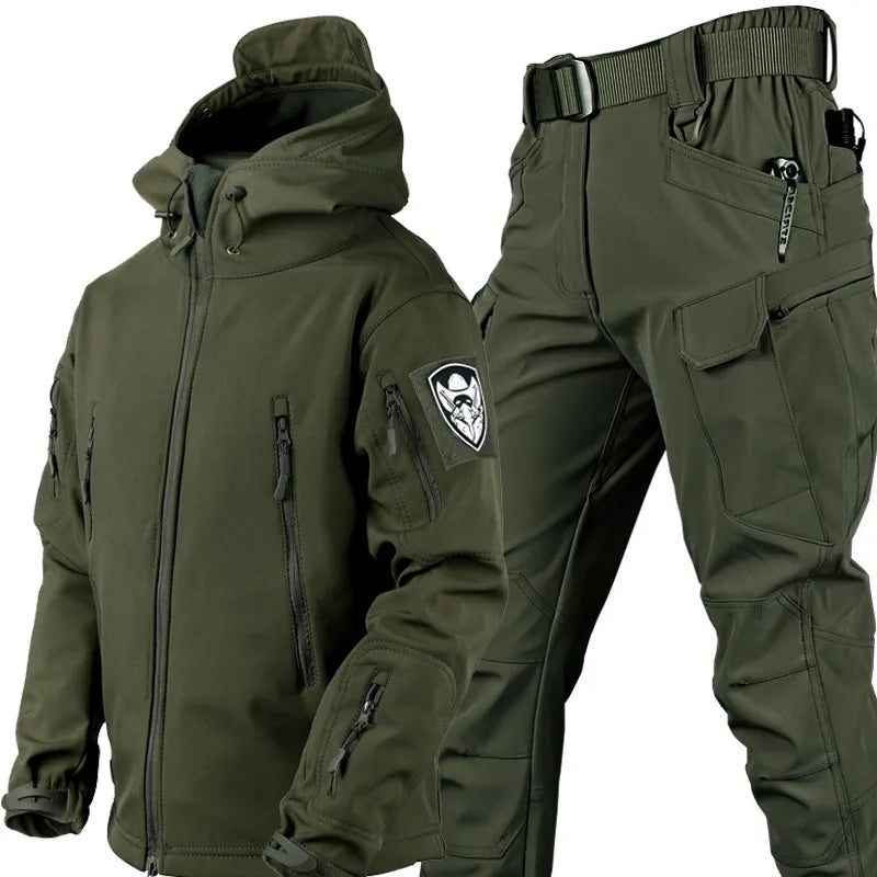 Tactical Wind and Waterproof Outdoor Set for Men - Logan-Green-S-Nora Luxe