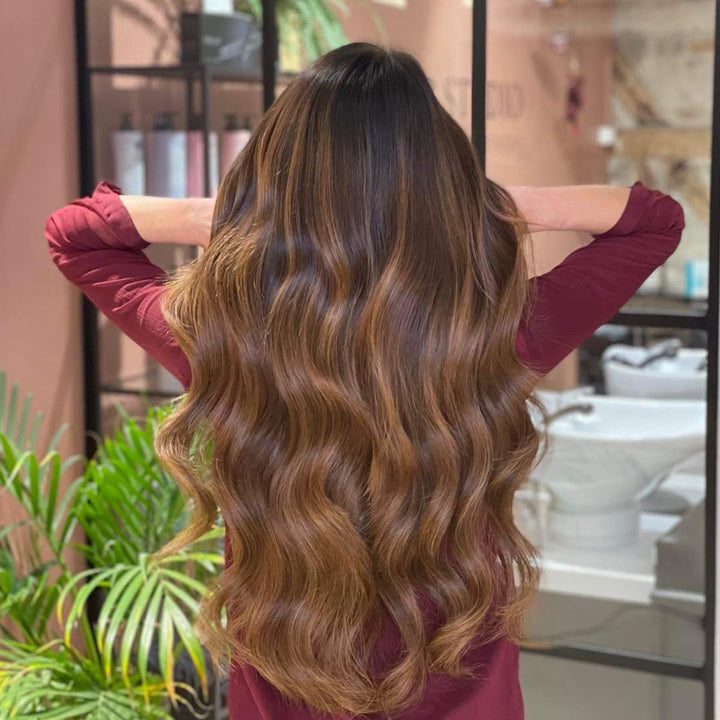 Tape-in Hair Extensions – Veloura Tape (Warm Brown Balayage 2+7)-Nora Luxe