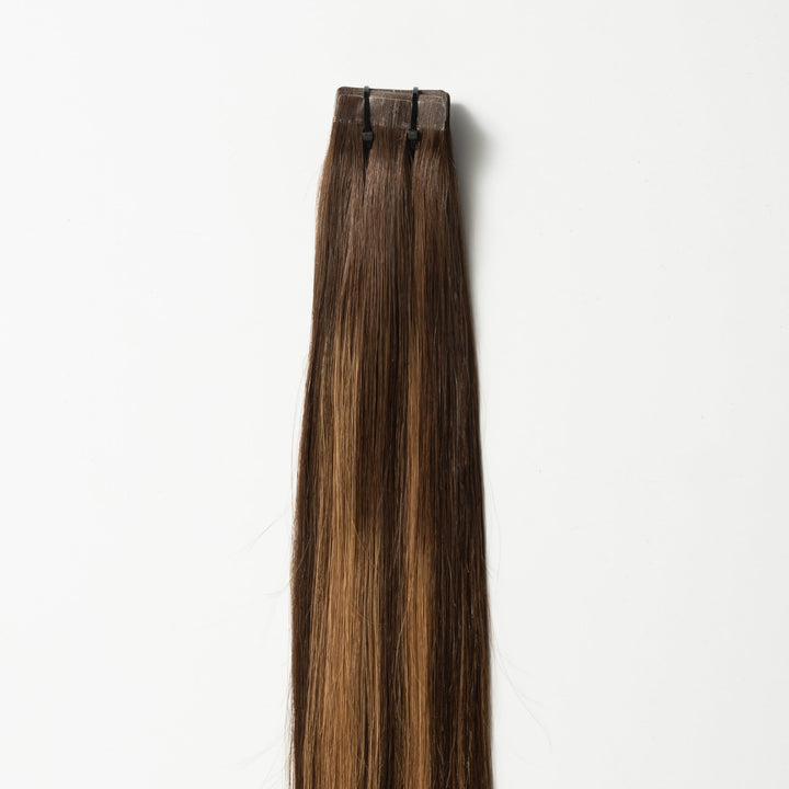 Tape-in Hair Extensions – Veloura Tape (Warm Brown Balayage 2+7)-Nora Luxe