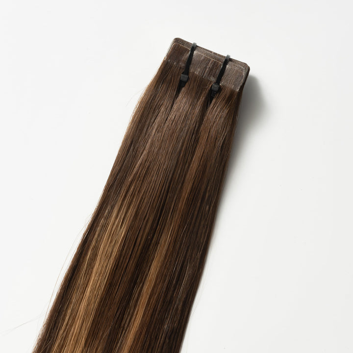 Tape-in Hair Extensions – Veloura Tape (Warm Brown Balayage 2+7)-Nora Luxe