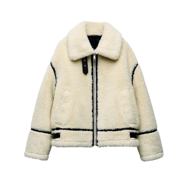 Teddy Pilot Jacket - Dilara | Trendy, Warm, Oversized & Stylish!-S-Nora Luxe