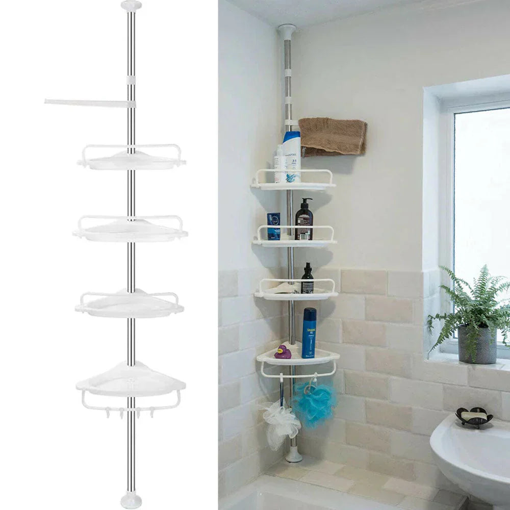 Telescopic Shower Rack with 4 Shelves – VertiRack-Nora Luxe