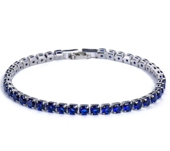 Tennis bracelet with Zirconia - Aurora-Blue-The Livary