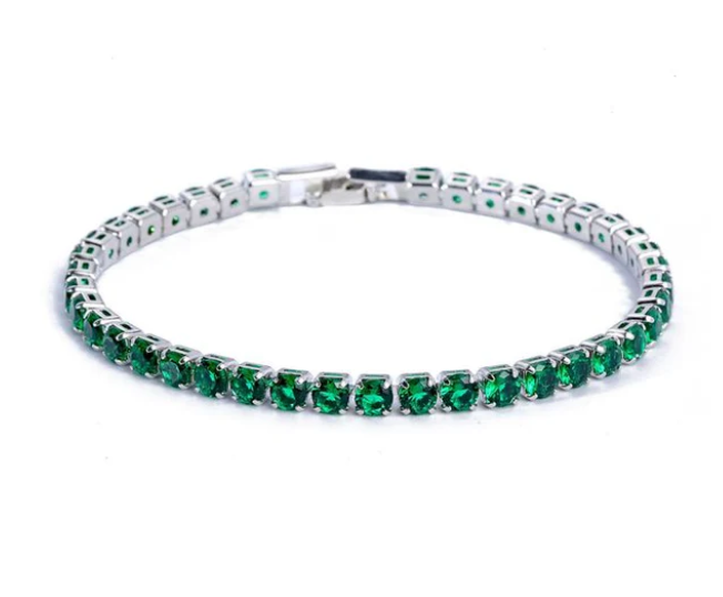 Tennis bracelet with Zirconia - Aurora-Green-The Livary