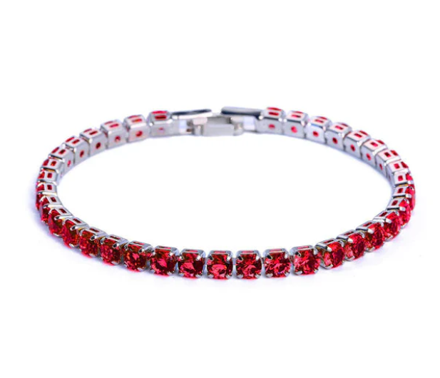 Tennis bracelet with Zirconia - Aurora-Red-The Livary
