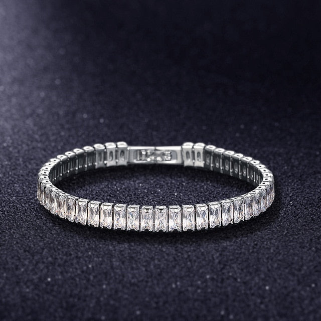 Tennis Necklace and Bracelet Set | Elegant Women's Jewellery-Silver-17cm-Nora Luxe