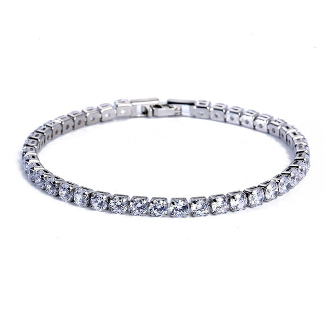 Tennis Necklace and Bracelet Set | Elegant Women's Jewellery-Silver-17cm-Nora Luxe