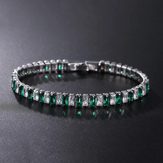 Tennis Necklace and Bracelet Set | Elegant Women's Jewellery-Silver-17cm-Nora Luxe