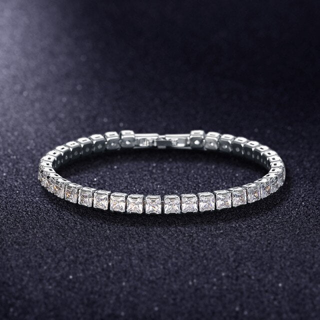 Tennis Necklace and Bracelet Set | Elegant Women's Jewellery-Silver-17cm-Nora Luxe
