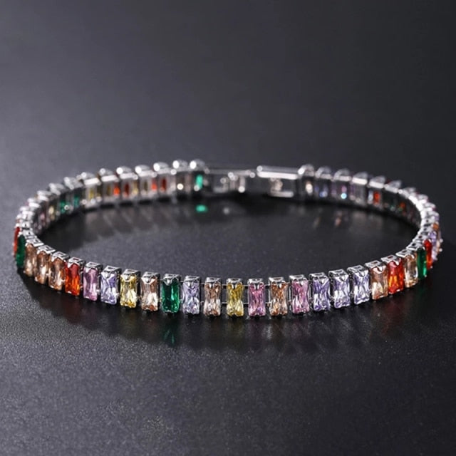 Tennis Necklace and Bracelet Set | Elegant Women's Jewellery-Silver-17cm-Nora Luxe