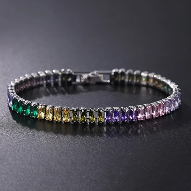 Tennis Necklace and Bracelet Set | Elegant Women's Jewellery-Silver-17cm-Nora Luxe
