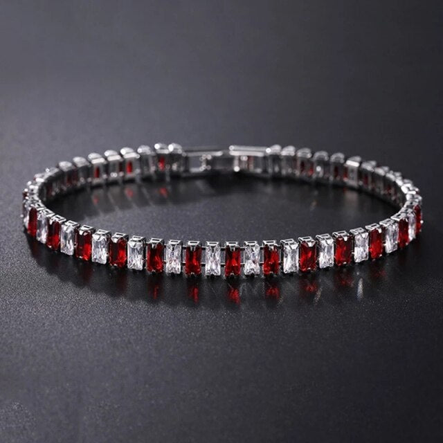 Tennis Necklace and Bracelet Set | Elegant Women's Jewellery-Silver-17cm-Nora Luxe