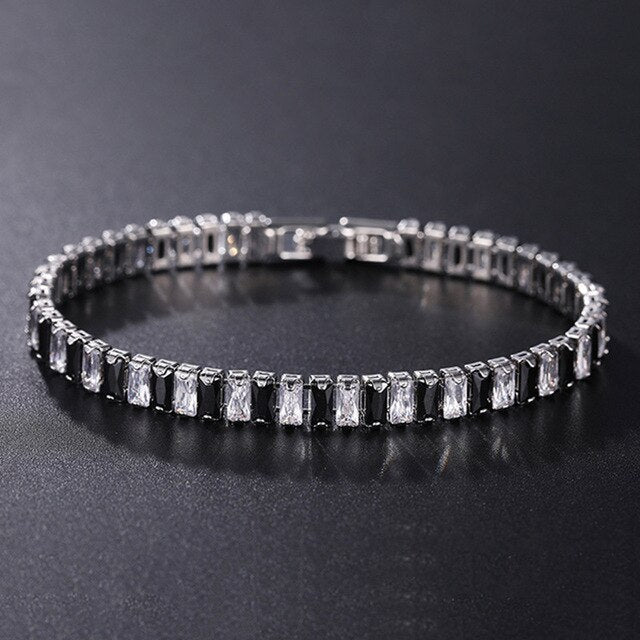 Tennis Necklace and Bracelet Set | Elegant Women's Jewellery-Silver-17cm-Nora Luxe